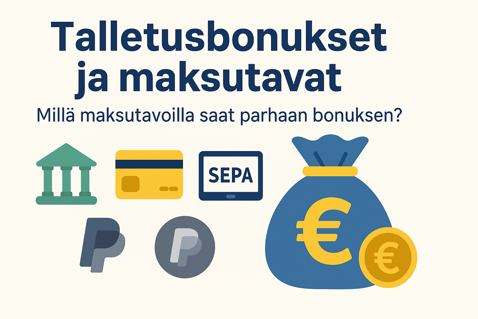 Talletusbonukset ja maksutavat Millä maksutavoilla saat parhaan bonuksen